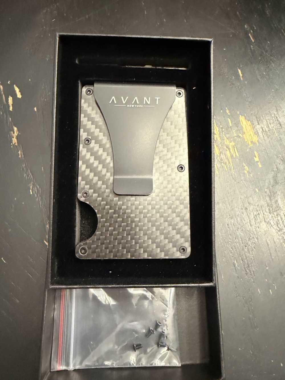 Avanti Carbon Fiber Money Clip Card Holder - Black